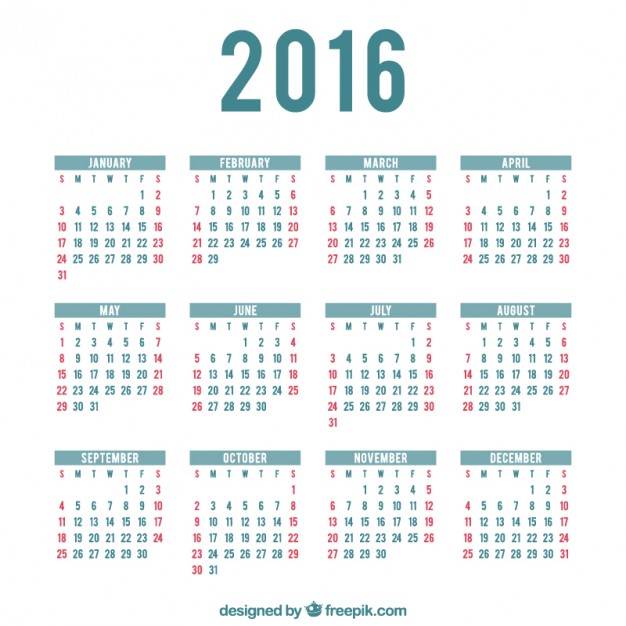 Calendario 2016 Calendar