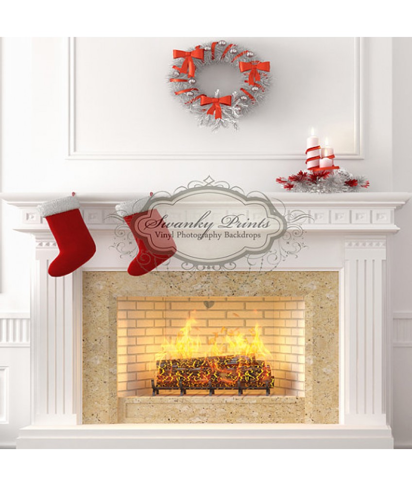 Christmas Fireplace Backdrops