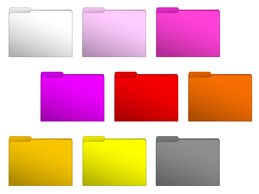 Computer Folder Icons Colored