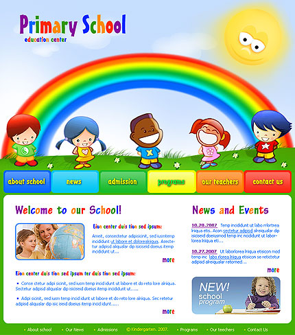 Elementary School Website Templates