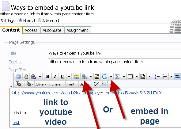 Embed Link in YouTube