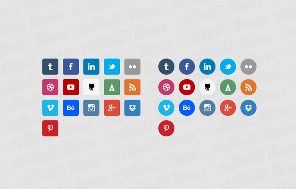 Flat Social Media Icon Set