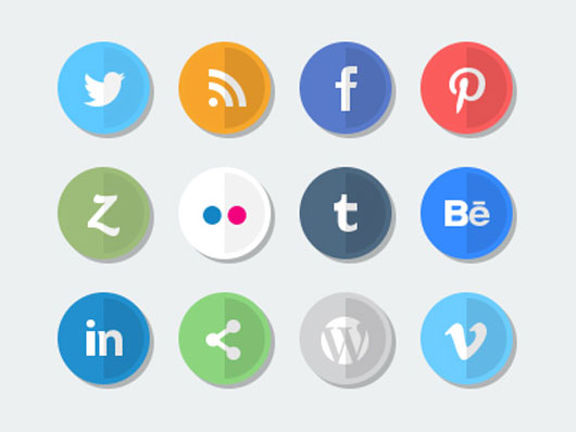 Flat Social Media Icon Set
