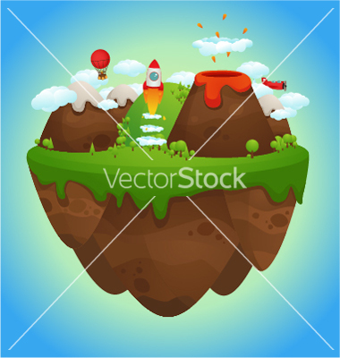 Floating Island Vector