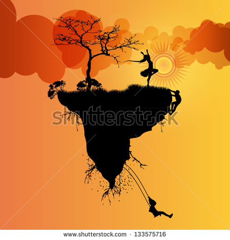 Floating Island Vector