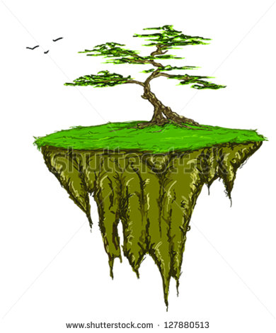 Floating Island Vector