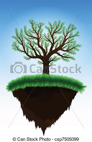 Floating Tree Island Drawing Floating Tree Island Drawing