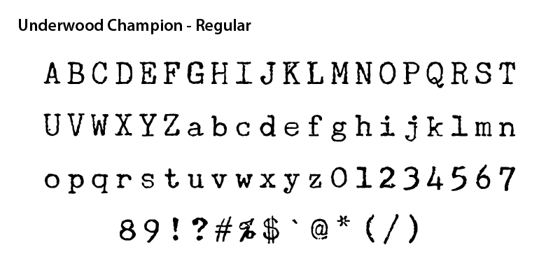 Font Underwood Champion Typewriter