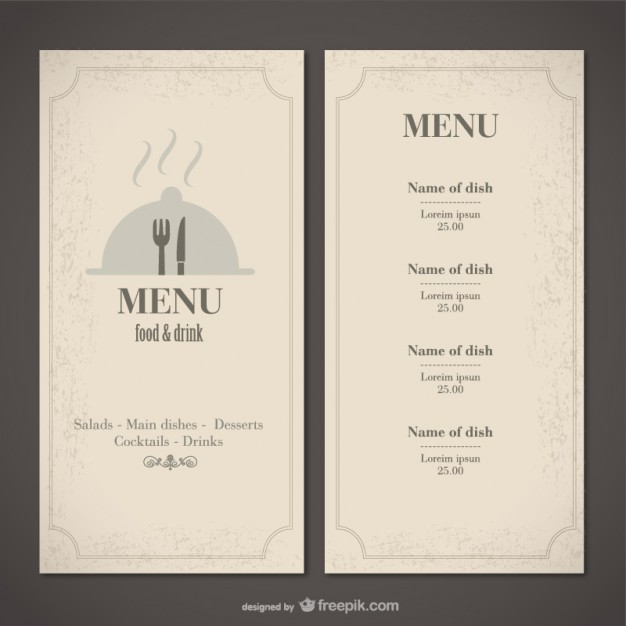 Food Menu Templates Free Download