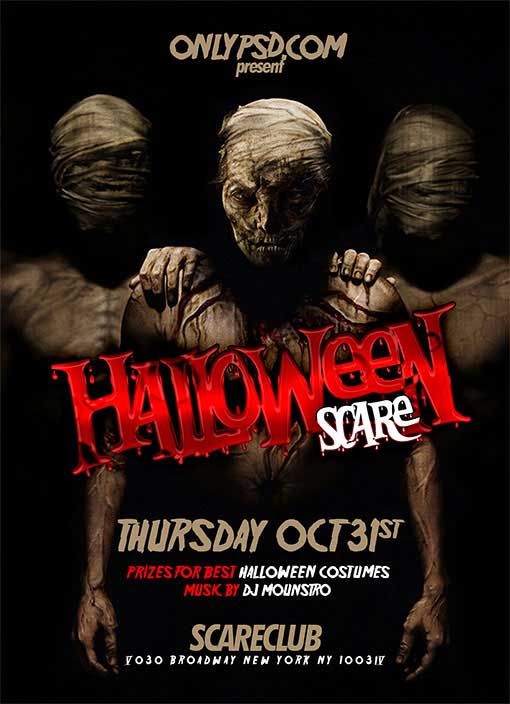 Free Halloween PSD Flyer Template Free Halloween PSD Flyer Template