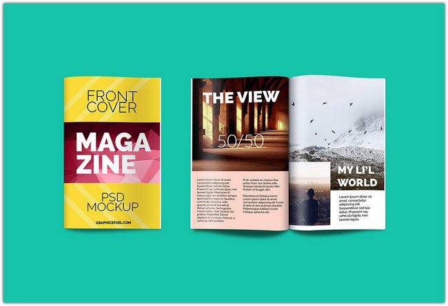 Free Magazine Cover Mockup PSD