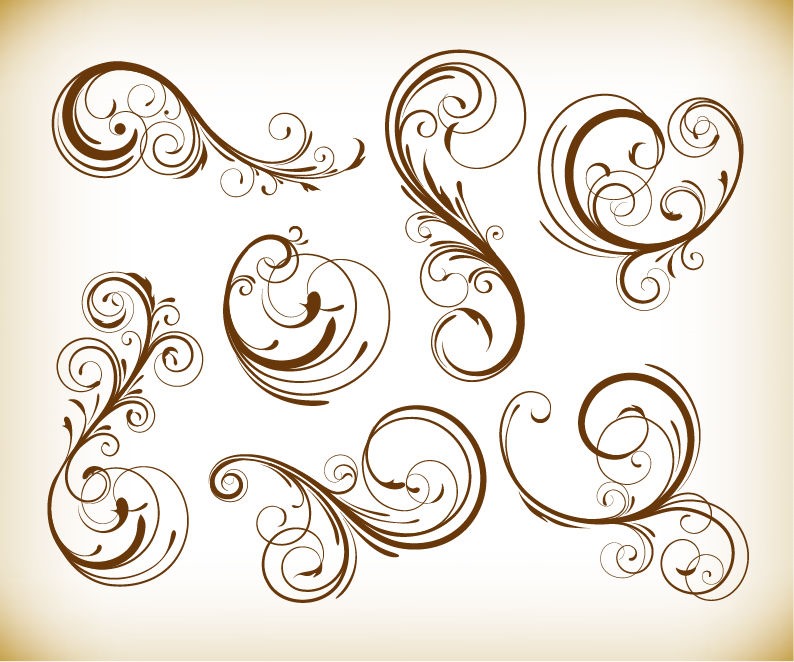 Free Vector Floral Swirl Designs