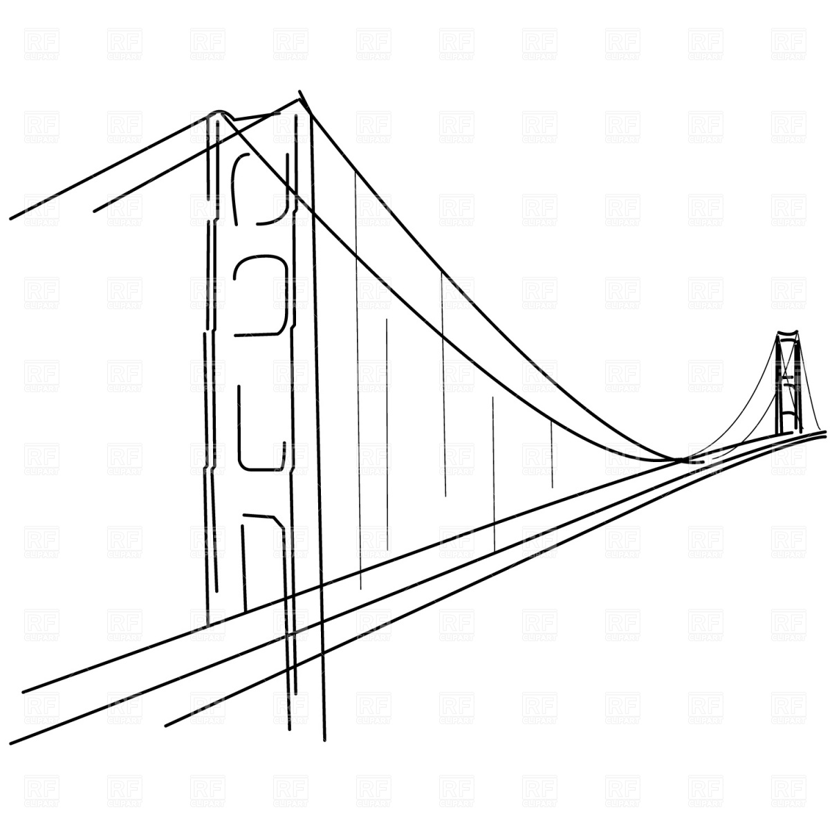Golden Gate Bridge Silhouette Vector
