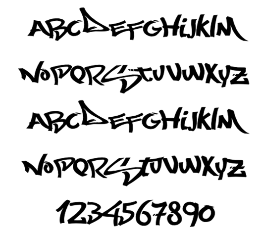 Graffiti Font Styles Alphabet