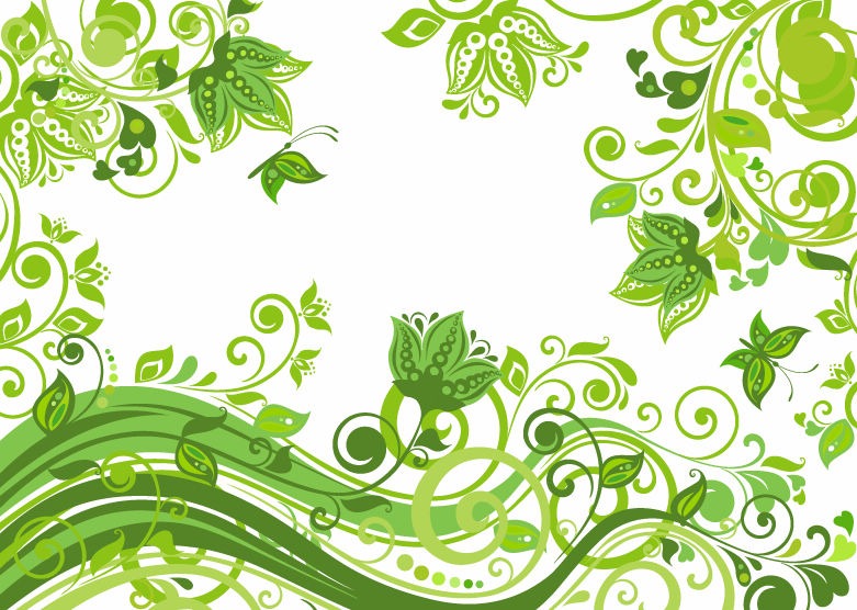 Green Abstract Floral Vector