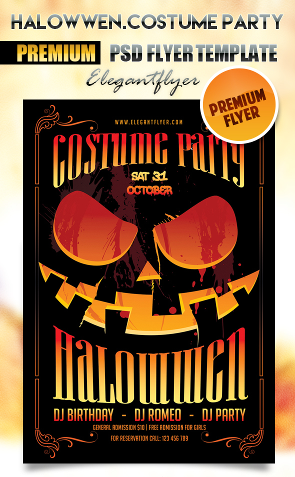 Halloween Costume Party Flyer Template