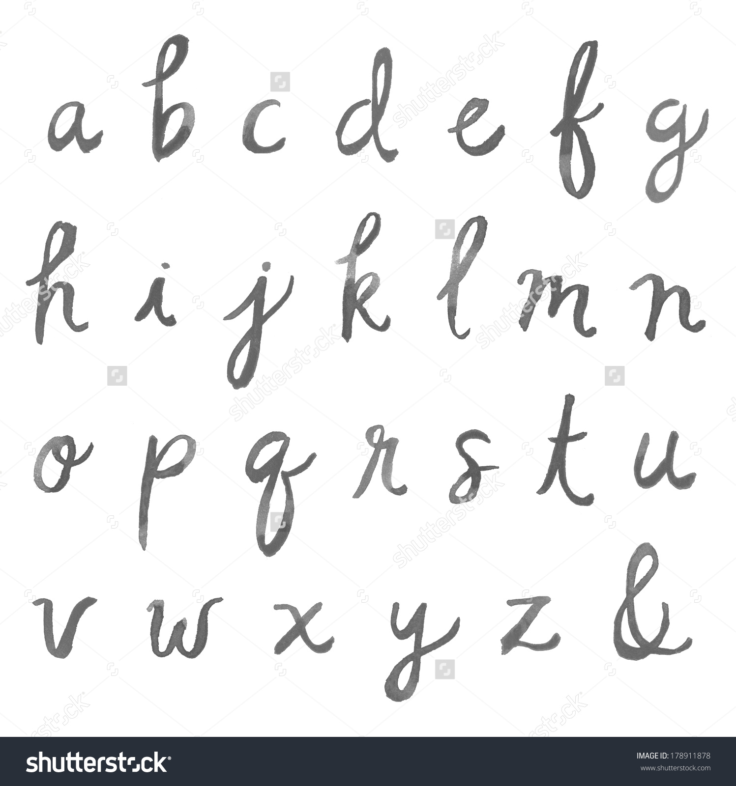 Hand Letter Alphabet Font Script