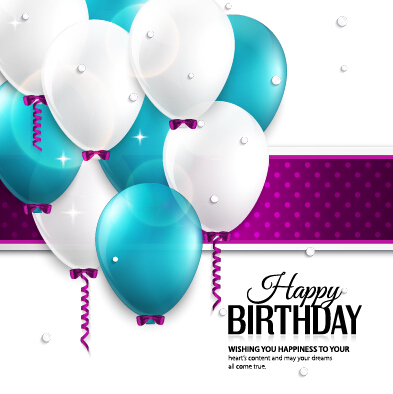 Happy Birthday Card with Balloons and Confetti Happy Birthday Card with Balloons and Confetti