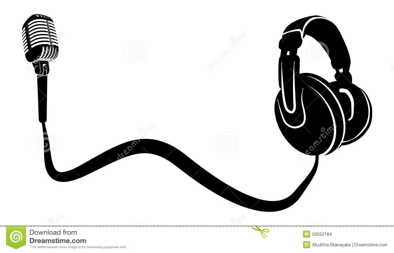 Headphones Microphone Silhouette Headphones Microphone Silhouette