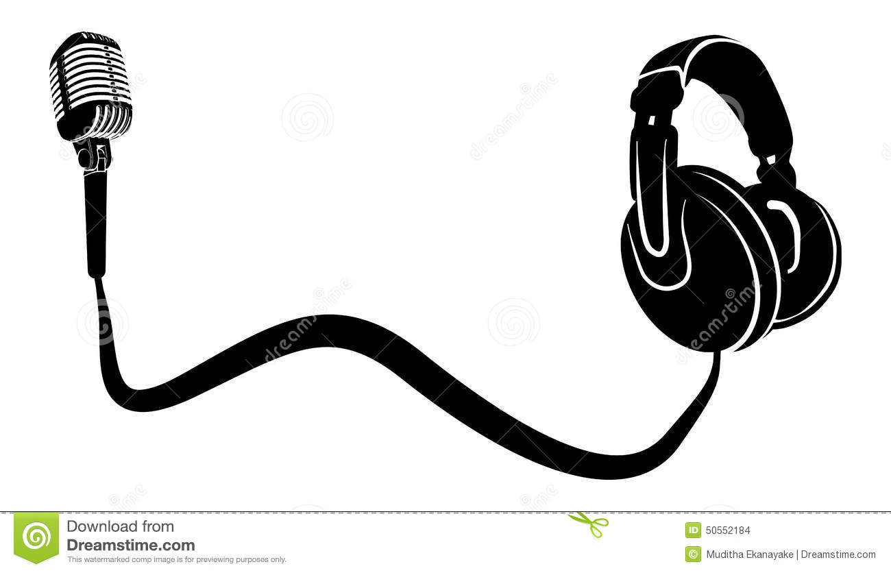 Headphones Microphone Silhouette