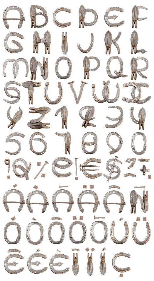 Horseshoe Fonts Alphabet Letters