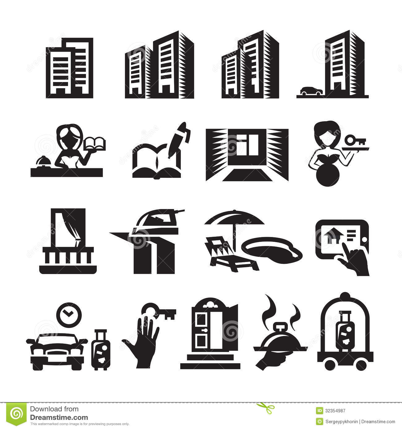 Hotel Icons Vector Free