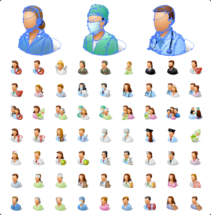 10 Medical People Icons Vector Images