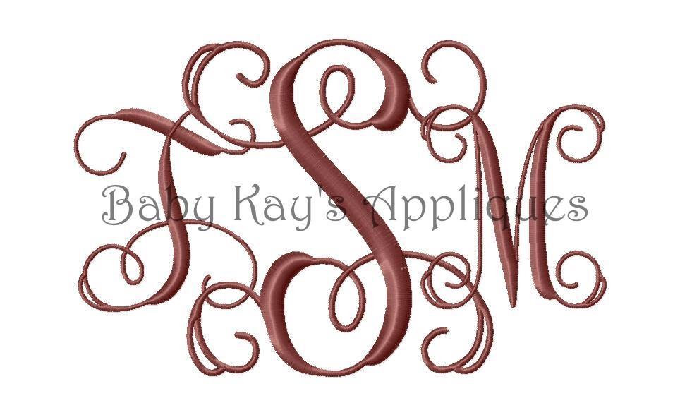 9 Interlocking Vine Monogram Embroidery Font Images