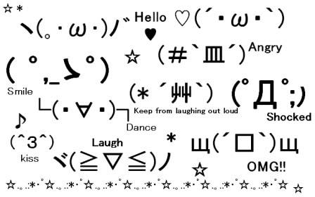 Japanese Text Emoticons Symbols