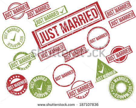 Just Married Rubber Stamp