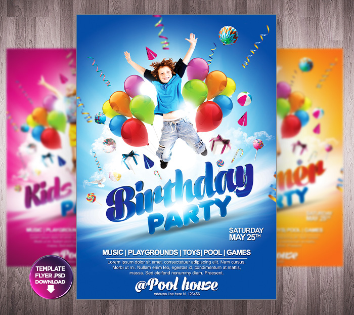 18 Free Psd Party Flyers Templates For Kids Images