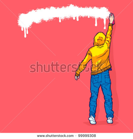 13 A Guy Spray Painting Vector Images