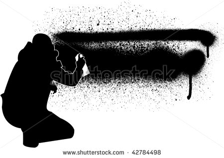 Man Spray Painting Vector