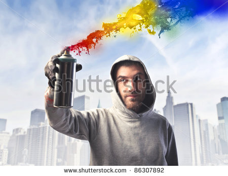 Man with Spray Paint Can