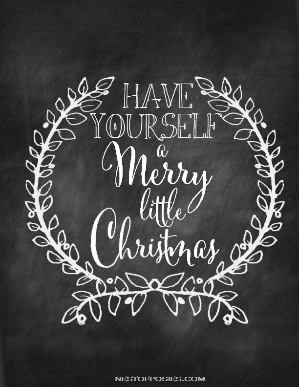 Merry Little Christmas Chalkboard Printable
