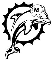 Miami Dolphins Logo Black and White