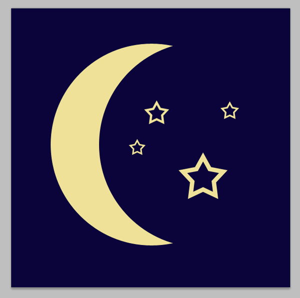 Moon and Stars Vector