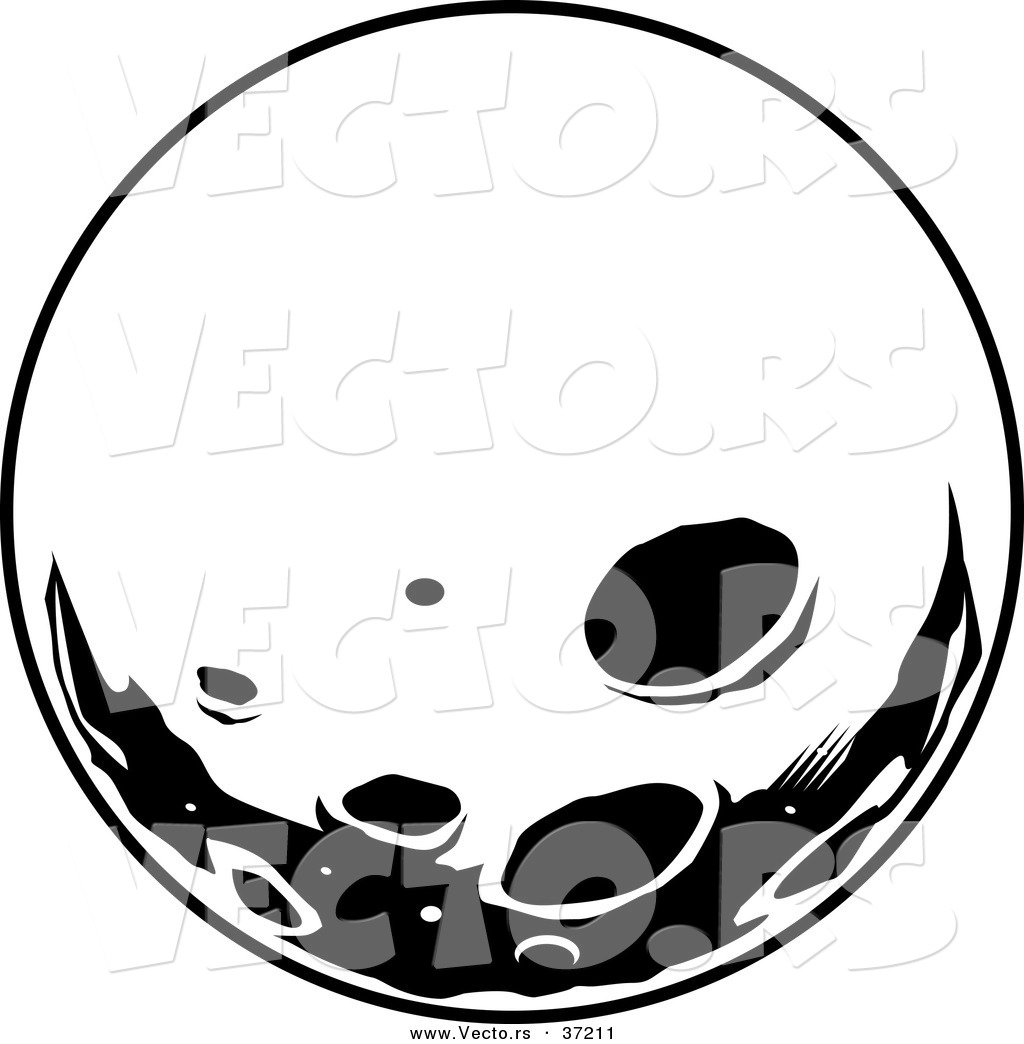 Moon Clip Art Black and White