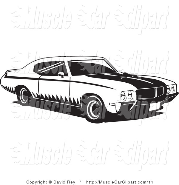 Muscle Car Clip Art Black and White