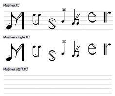 Musical Note Letter Font