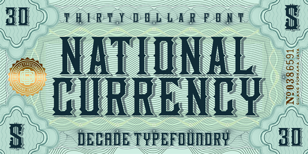 National Currency Font