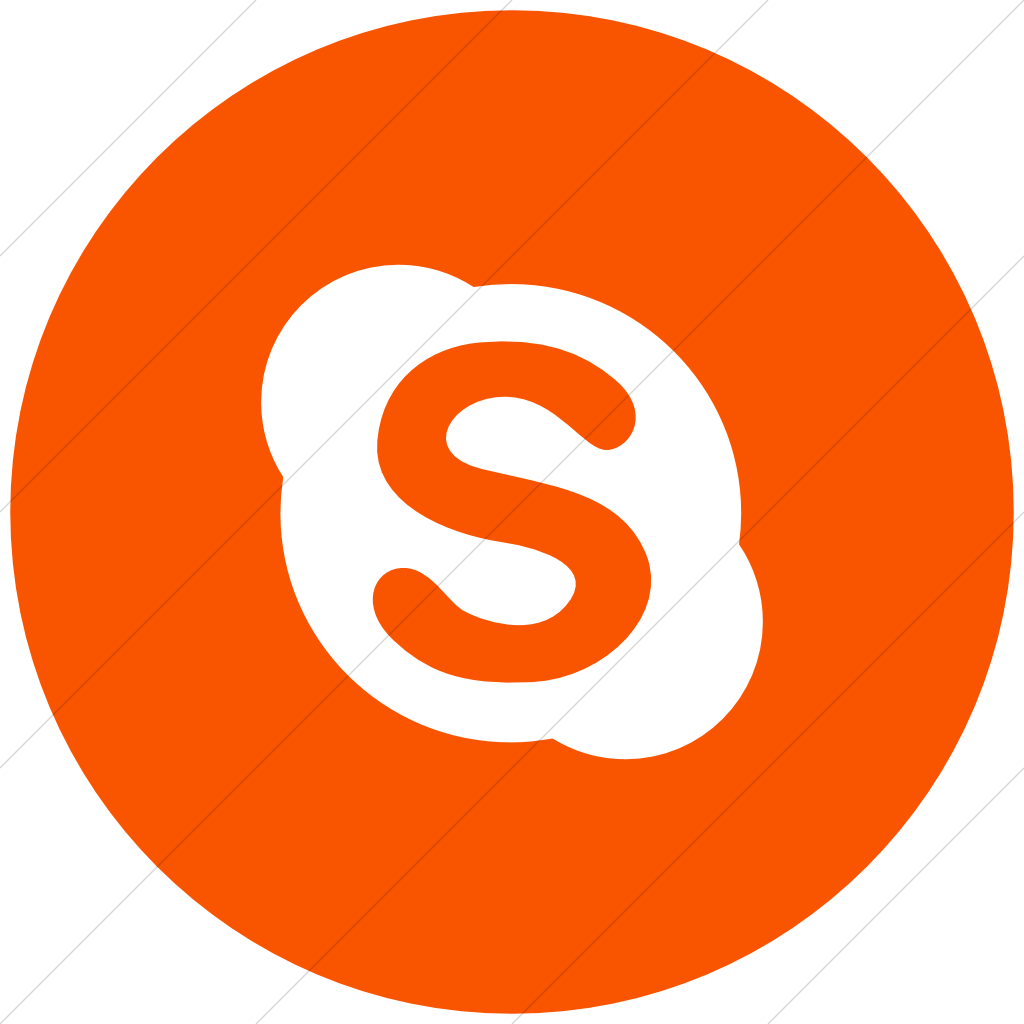 Orange Social Media Icons Circle