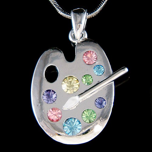 Paint Brush and Palette Necklace Paint Brush and Palette Necklace