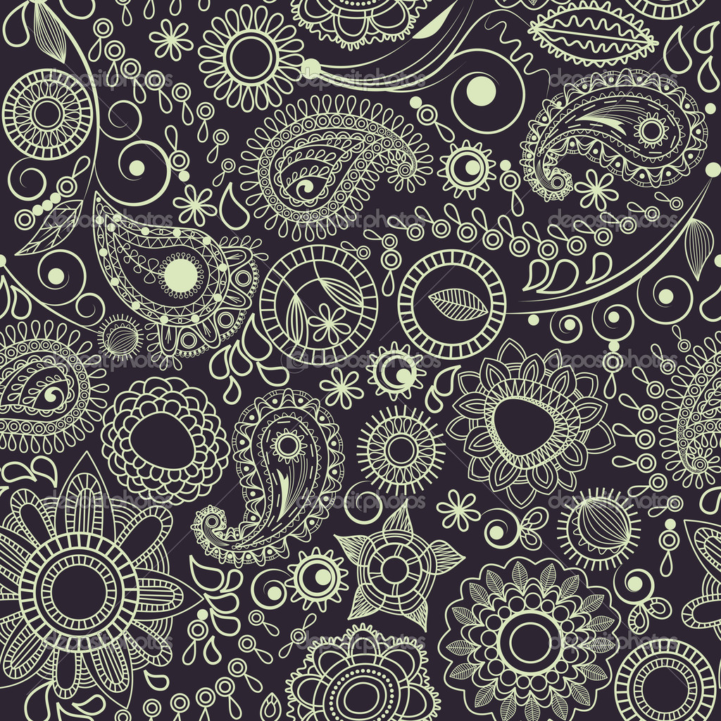 Paisley Floral Pattern Vector