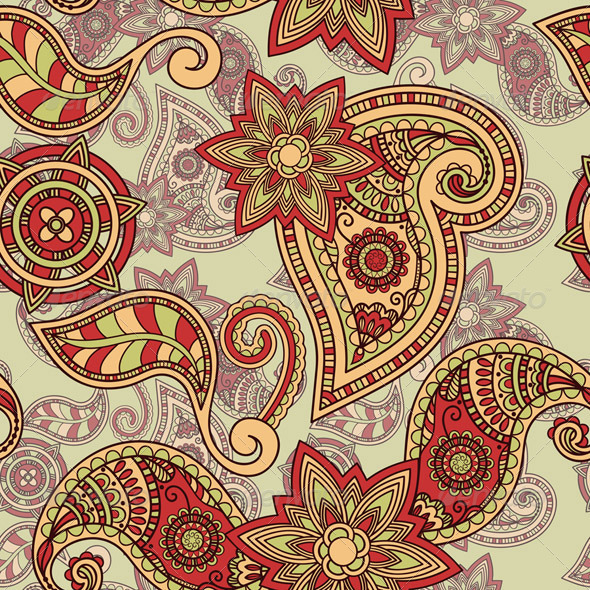 Paisley Seamless Pattern Vector