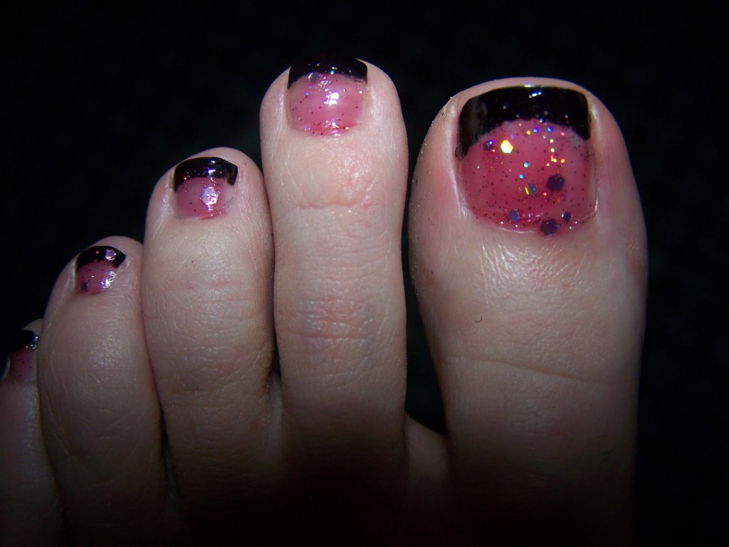 Pink and Black Toenail Pedicure Designs Pink and Black Toenail Pedicure Designs