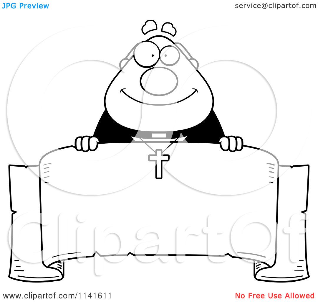 Priest Clip Art Black and White