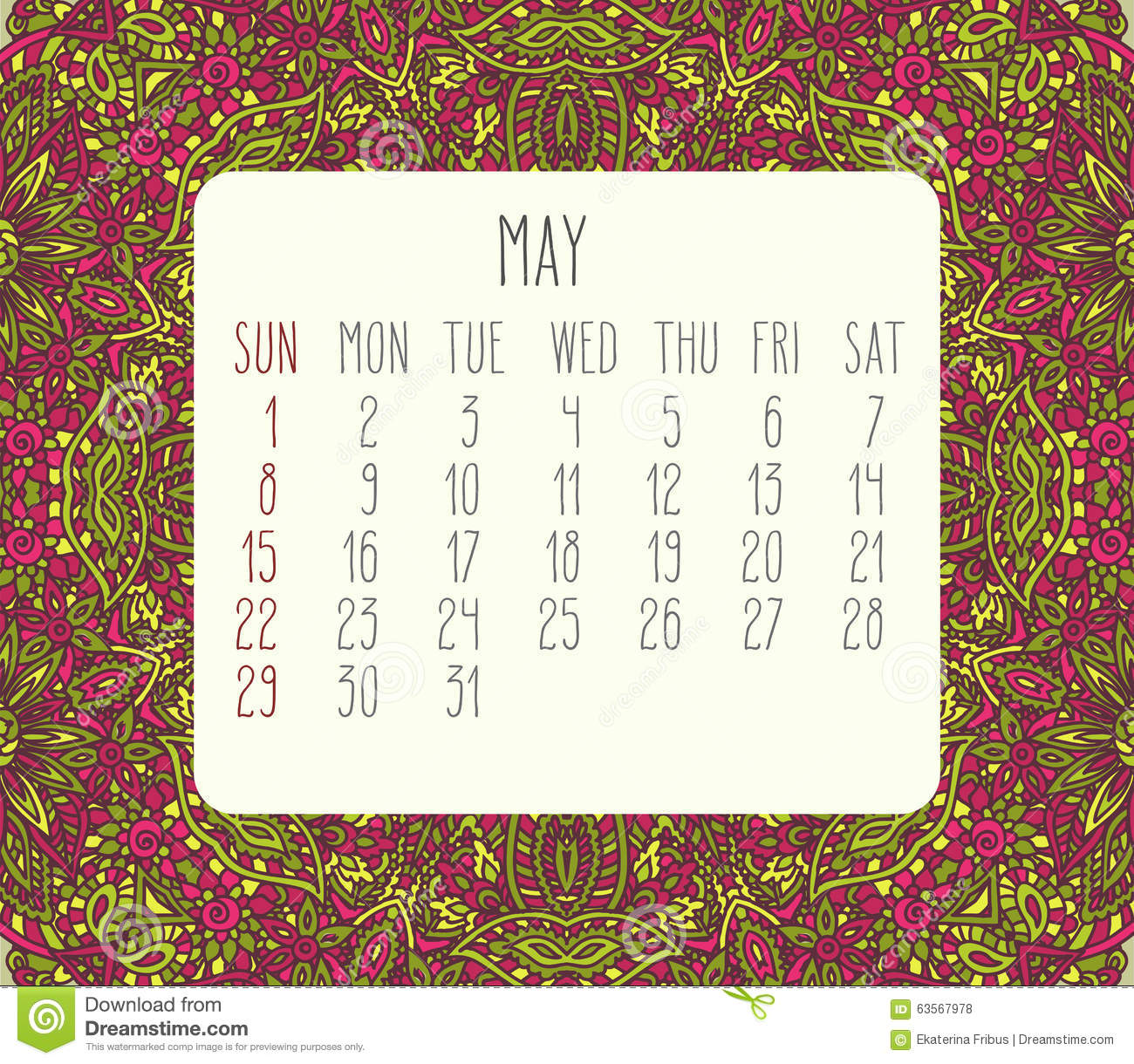 Printable Monthly Calendar May 2016 Printable Monthly Calendar May 2016