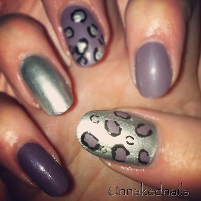 Purple Leopard Print Nail Art