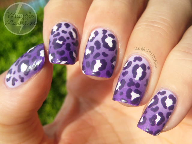 Purple Leopard Print Nail Art